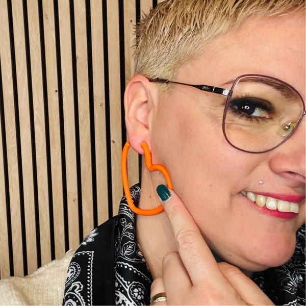 Boucles d'oreilles créole coeur - Orange