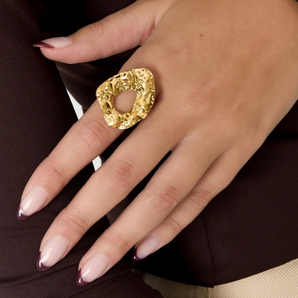 Bague irrégulière décontractée - doré