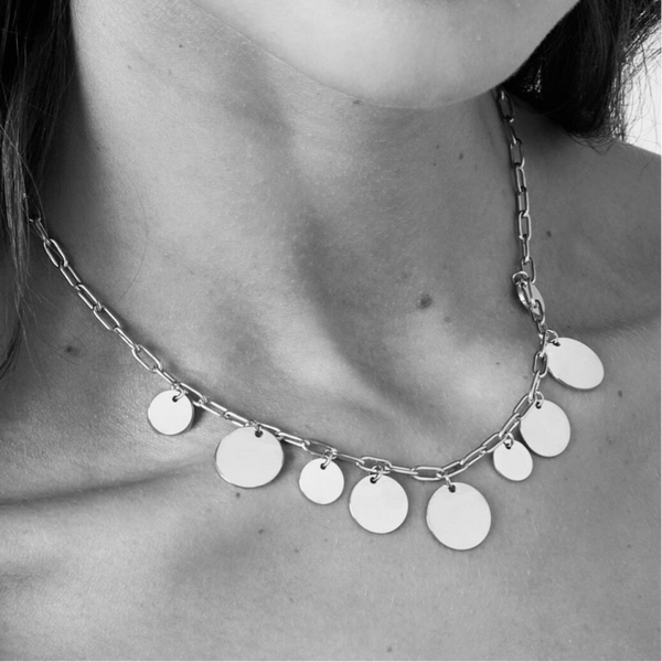 Chaîne  avec cercles - argenté