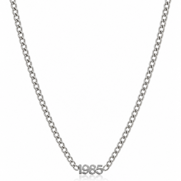Collier chaîne année de naissance - Argenté