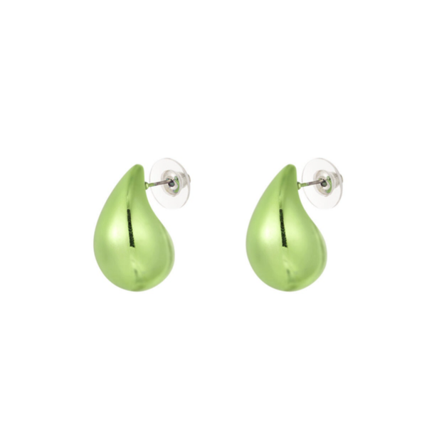 Boucles d'oreilles gouttes - Vert métal
