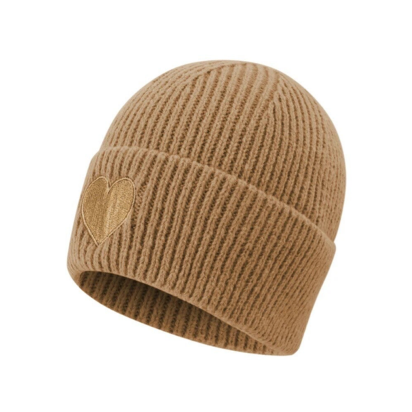 Bonnet motif coeur - Beige