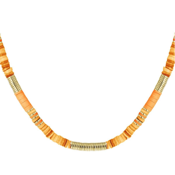 Collier différentes perles - Orange