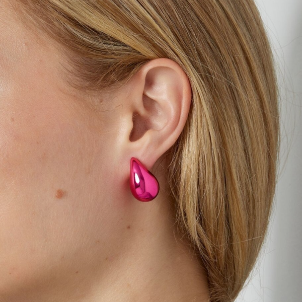 Boucles d'oreilles gouttes - Rose métal