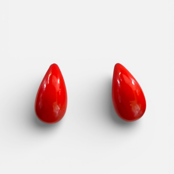 Boucles d'oreilles - Gouttes Rouge