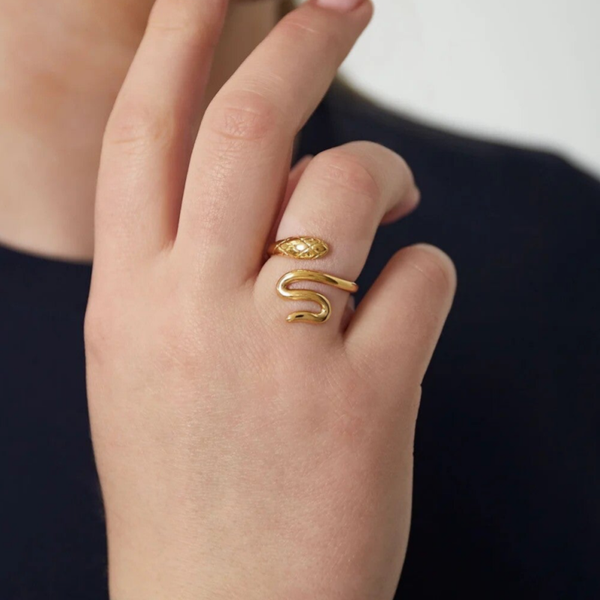 Bague serpent - doré