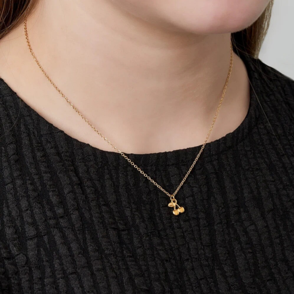 Collier cerise - doré