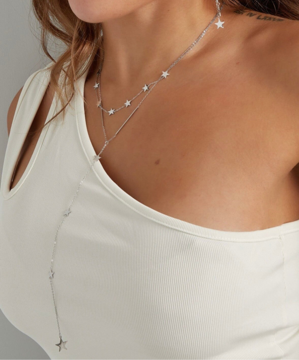 Collier long étoile - Argenté