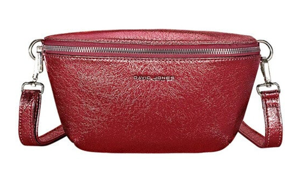 Sac bandoulière banane - Bordeaux métallisé