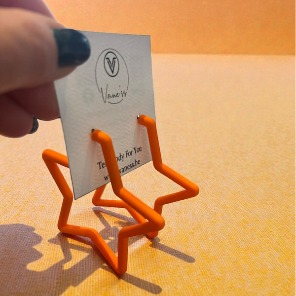 Boucles d'oreilles créole étoile - Orange