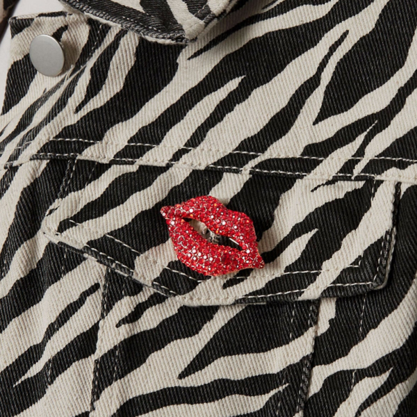 Broche bouche - Rouge