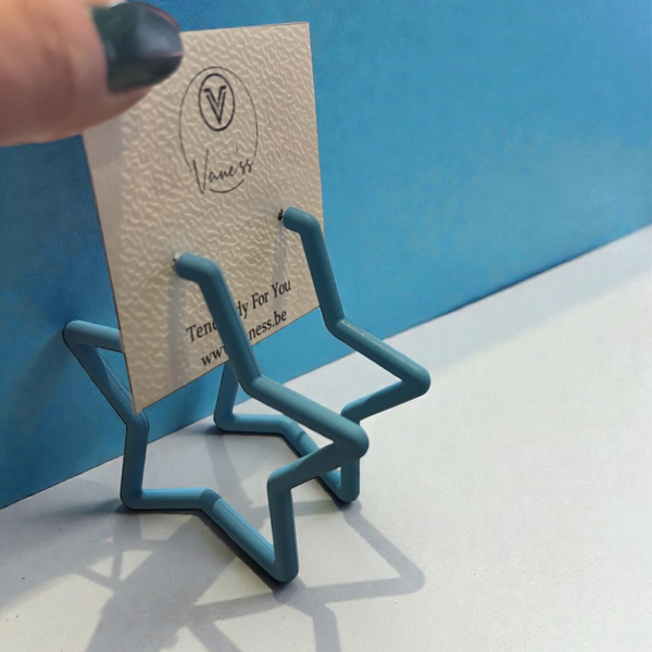 Boucles d'oreilles créole étoile - Bleu