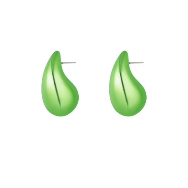 Boucles d'oreilles gouttes - Vert métal