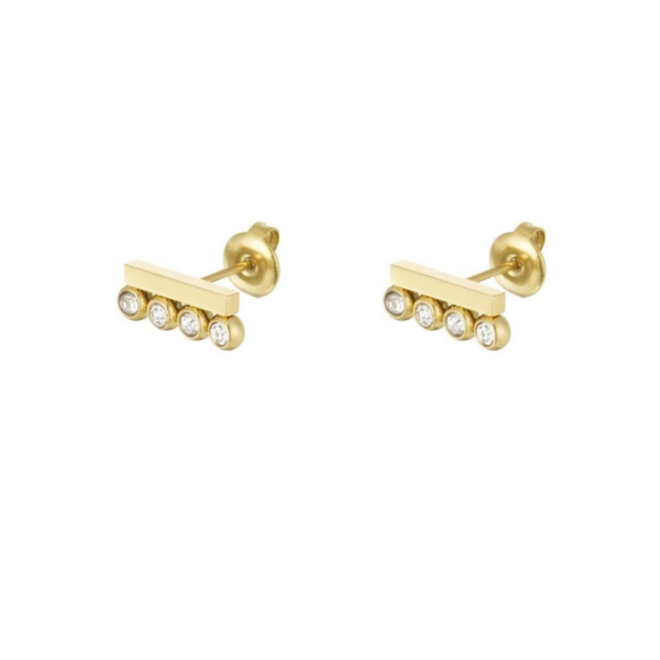 Petites boucles d'oreilles strass - argenté