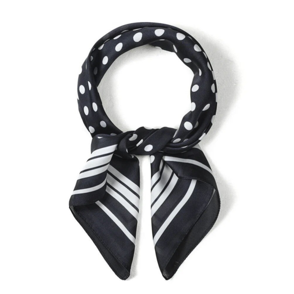Foulard Élégance Pois Noir & Blanc