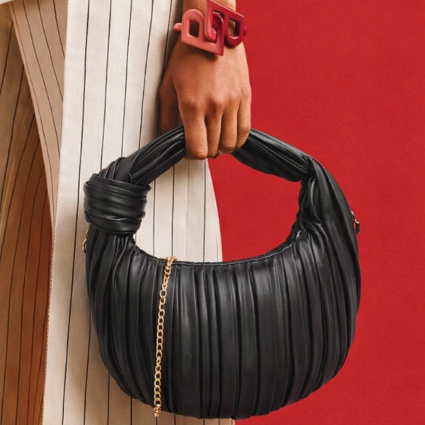 Sac Demi Lune Plissée - Noir