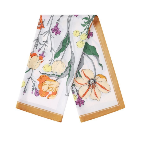 Foulard floral - Moutarde