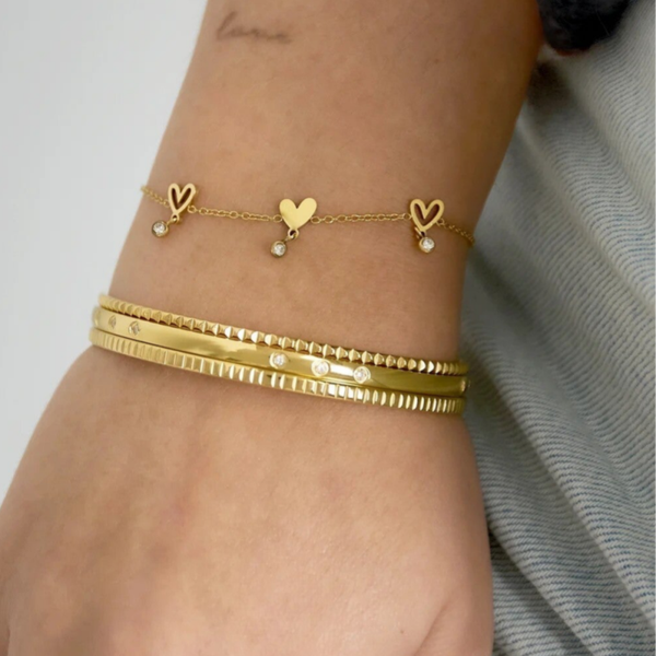 Bracelet série coeur - Doré