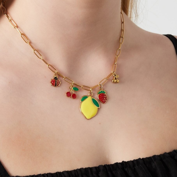 Collier Breloque citron