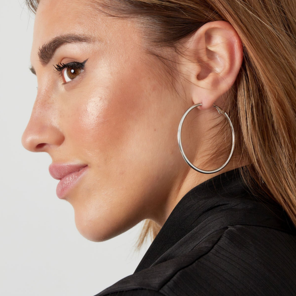 Boucles d'oreilles créole 5cm - argenté