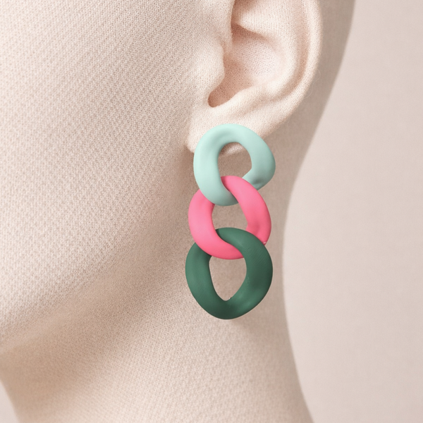Boucles d'oreilles Maillons - Vert