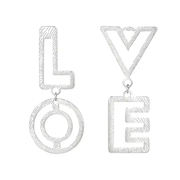 Boucles d'oreilles LOVE - argent