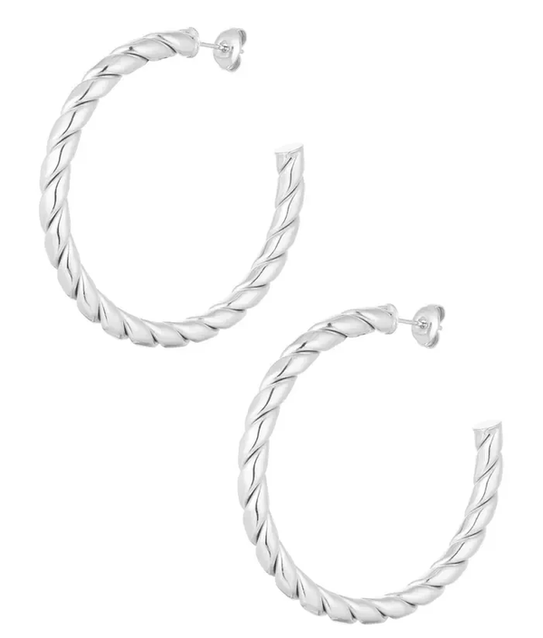 Boucles d'oreilles torasadées large - argent