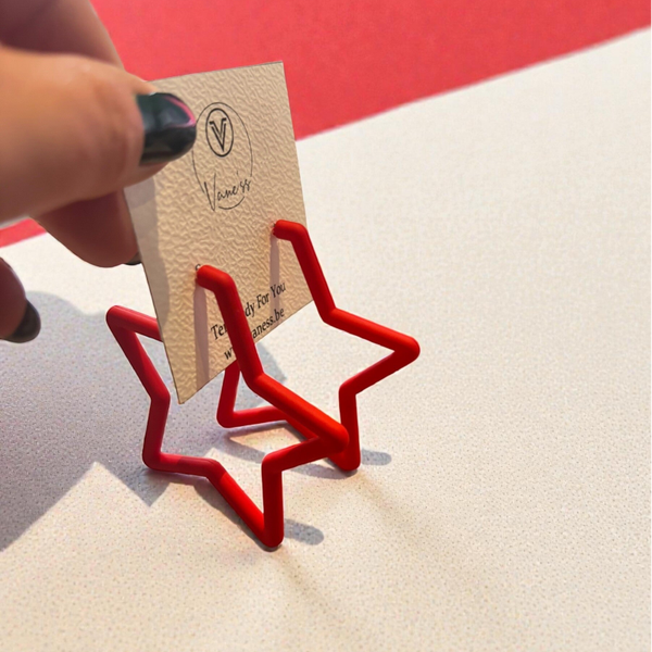 Boucles d'oreilles créole étoile - Rouge