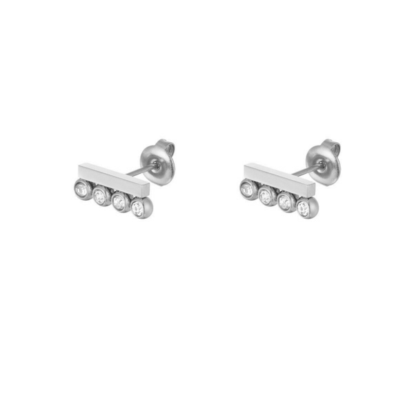 Petites boucles d'oreilles strass - argenté