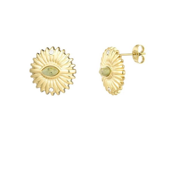 Petites Boucles Aura Vert marbré