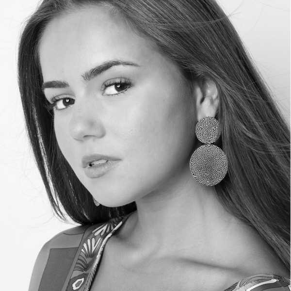 Boucles d'oreilles cercles texturisés - argenté