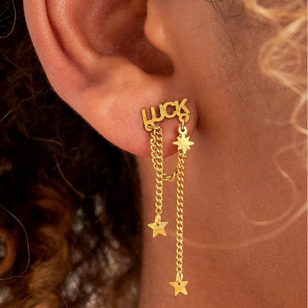 Boucles d'oreilles Luck chaîne- Doré