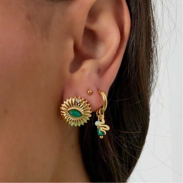Petites Boucles Aura Solaire Vert