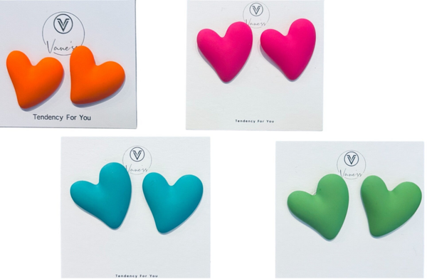 Boucle d'oreille coeur flashy