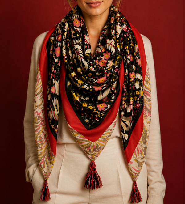 Vane'ss Foulard Flora Rouge