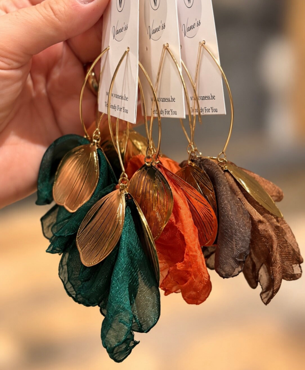 Boucles d’oreilles Élégance – Vert émeraude & doré
