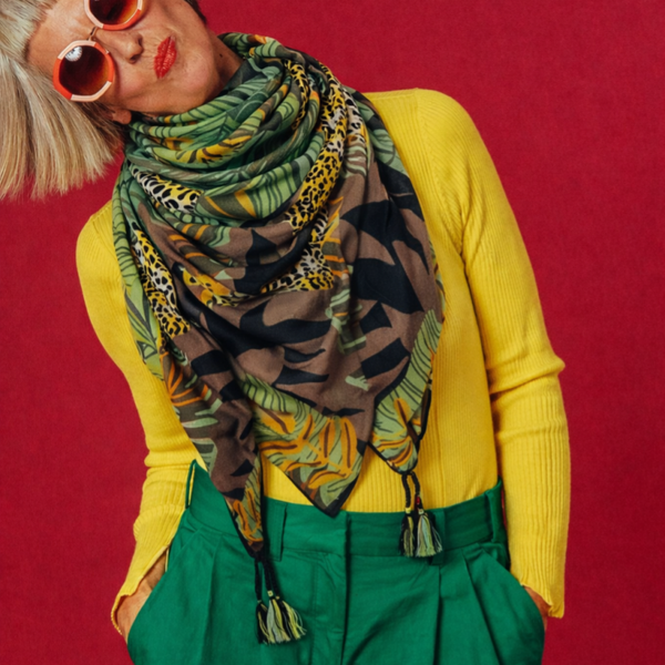 Foulard grand Carré - Vert