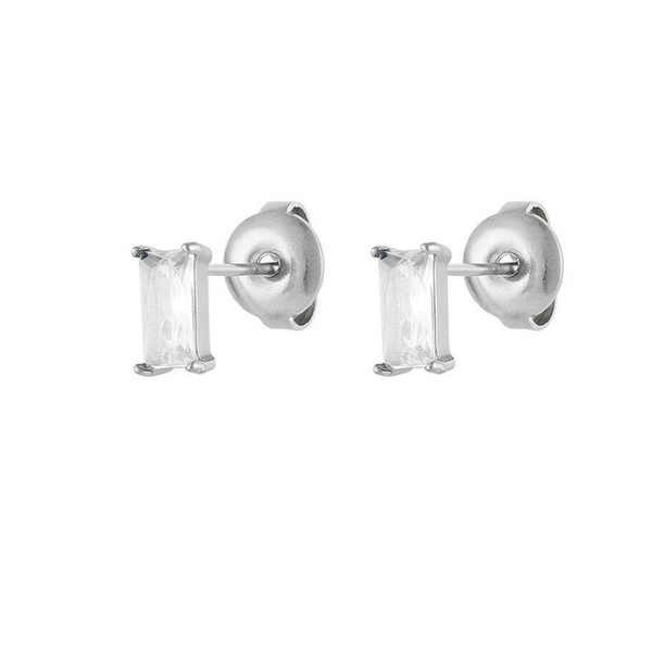 Petites boucles d'oreilles strass - Argenté