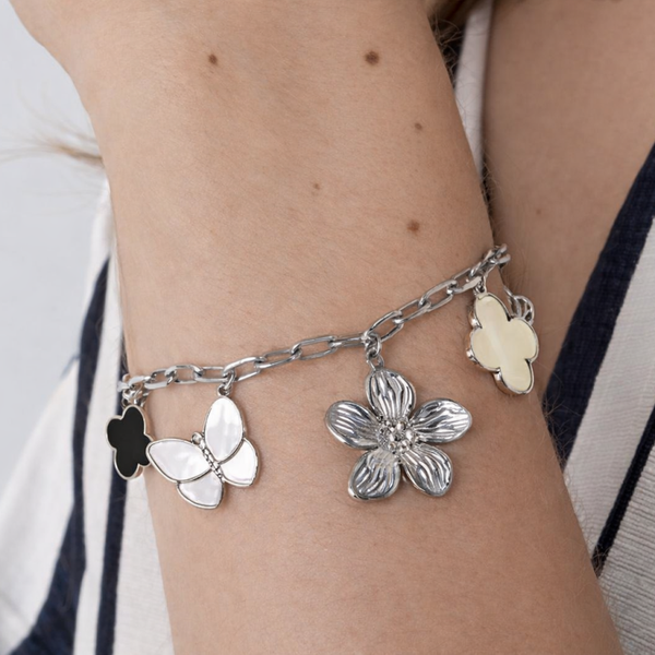 Bracelets de fleurs - Argenté