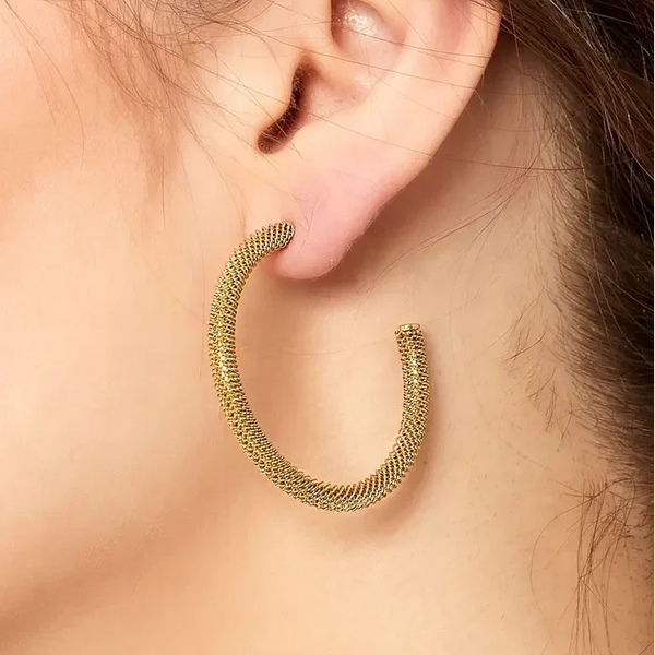 Boucles d'oreilles maille - doré