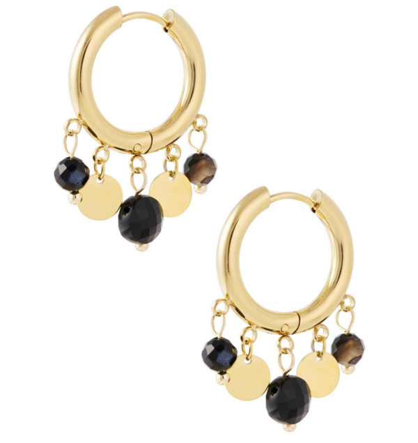 Boucles d'oreilles breloques - Beige