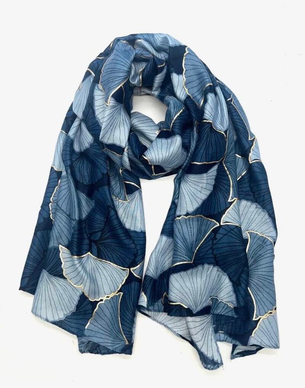 Vane'ss Foulard Ginkgo Marine
