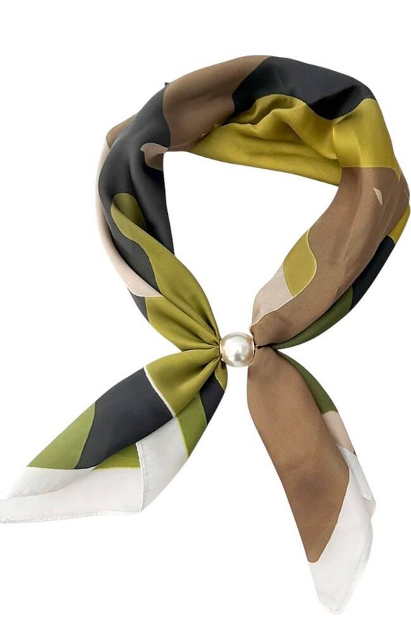 Foulard Bijou Aimanté –Iconic Olive