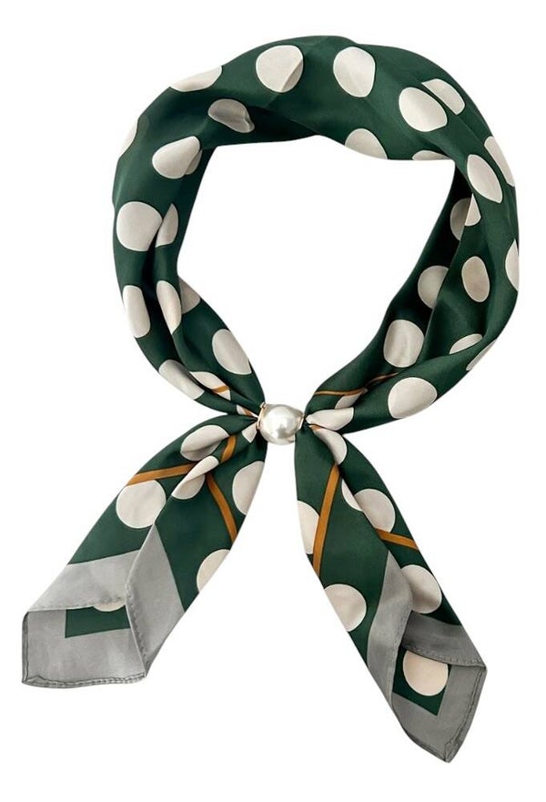 Foulard Bijou Aimanté –Iconic Pois Émeraude