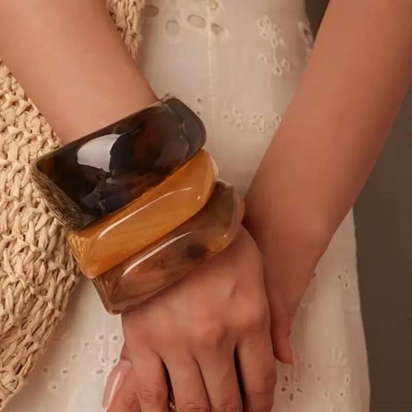 Bracelet en acrylique - Chocolat au Lait