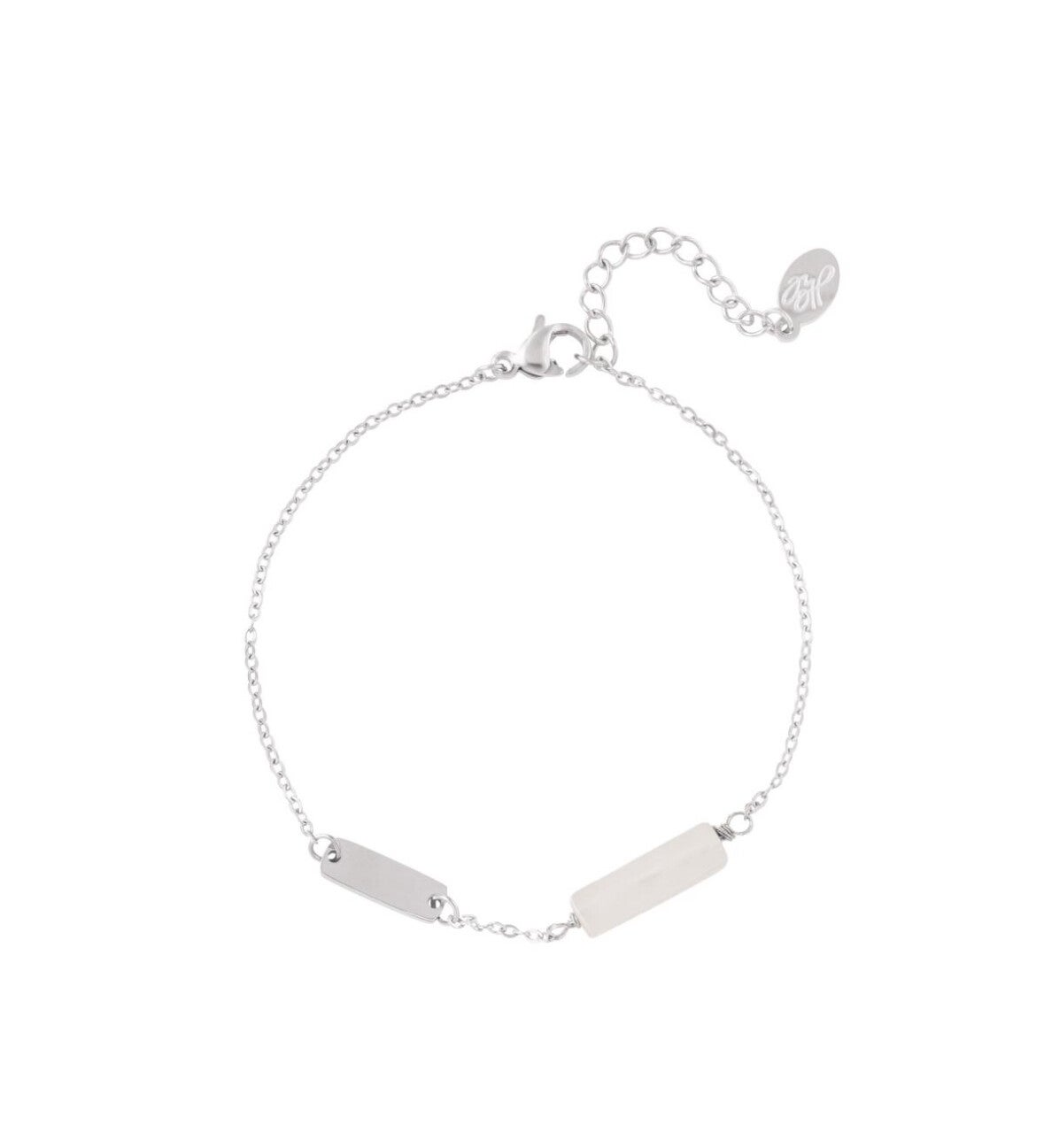 Bracelet avec pierre - Argenté