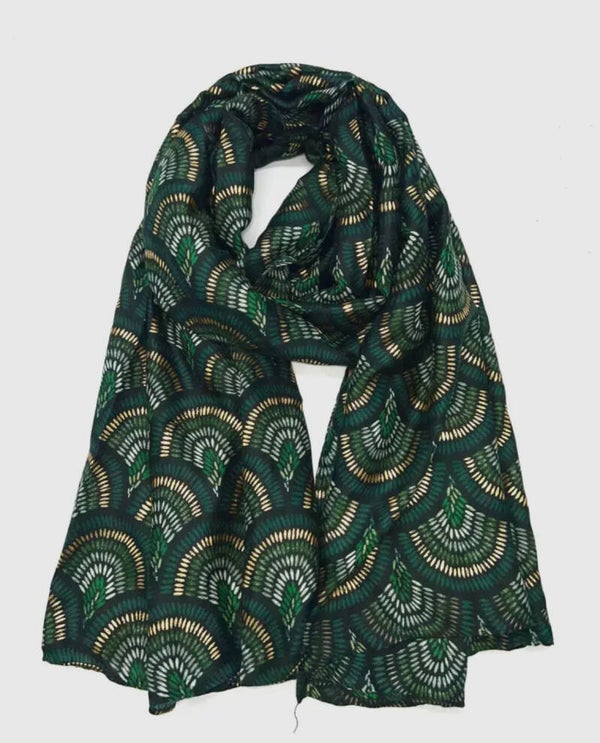 Foulard motif géométrique - Vert