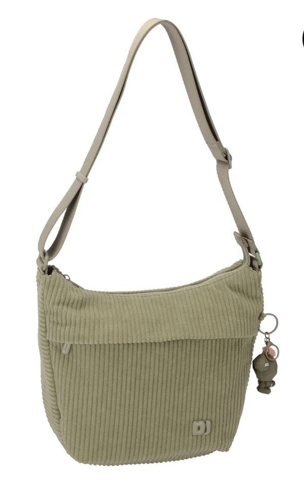 Sac bandoulière velours côtelé - Kaki Clair