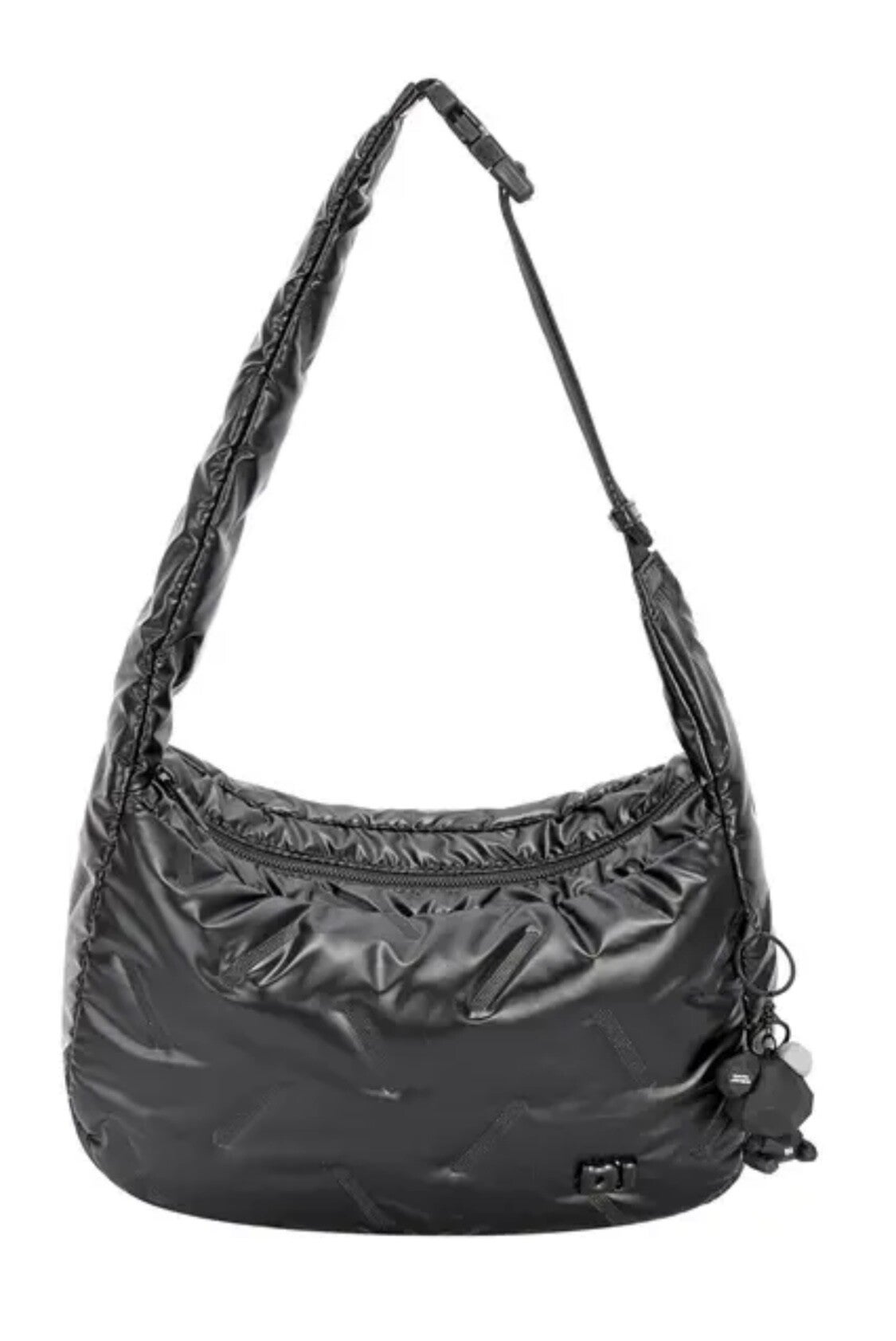 Sac à main doudoune métallisé - Noir