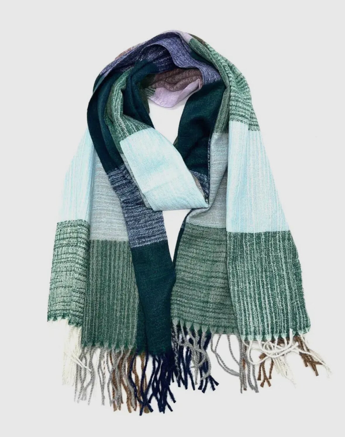 Echarpe Homme frange - Bleu